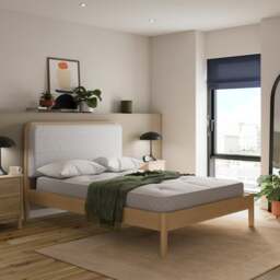 Darla Boucle & Wood Effect Bed Frame - thumbnail 1