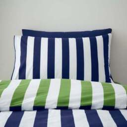 Bold Stripe Cotton Duvet Cover and Pillowcase Set - thumbnail 4