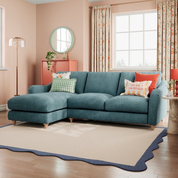 Hattie Tonal Plush Chenille Corner Chaise Sofa - image 1