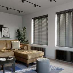 Made To Measure 50mm Slats Charcoal Taped Venetian Blind - thumbnail 3