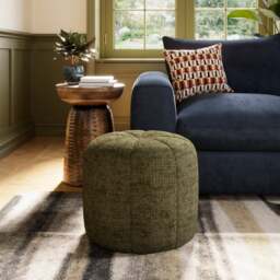 Pumpkin Distressed Chenille Footstool - thumbnail 1