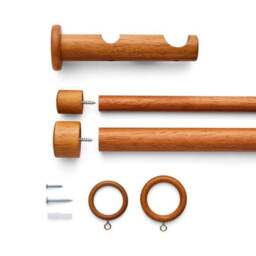 Trinity Double Layer Wood Curtain Pole - thumbnail 3