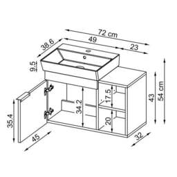Likya Vanity Unit with Open Shelving - thumbnail 6
