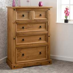 Corona 5 Drawer Chest, Pine - thumbnail 1