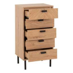 Barker 5 Drawer Narrow Chest, Oak Effect - thumbnail 4
