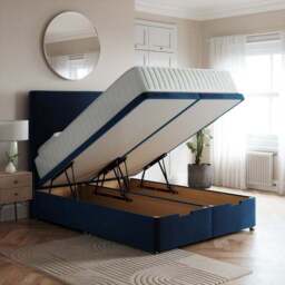 Luxury End Ottoman Bed Frame, Velvet - thumbnail 2