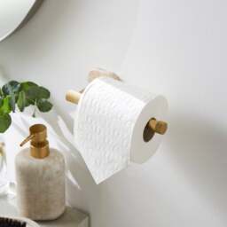 Minimal Luxe Gold Marble Effect Toilet Roll Holder - thumbnail 1