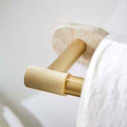 Minimal Luxe Gold Marble Effect Toilet Roll Holder - thumbnail 2