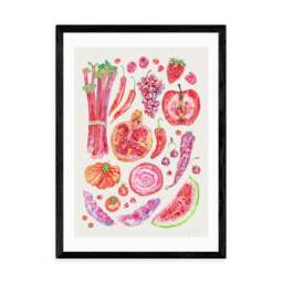 East End Prints Red Harvest Of Fruit & Vegetables Framed Print - thumbnail 2