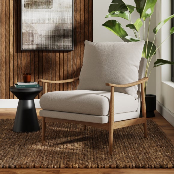 Nelson Wooly Textured Weave Occasional Armchair - image 1
