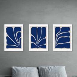 East End Prints Navy Plant Triptych Set of 3 Prints by Alisa Galitsyna - thumbnail 1