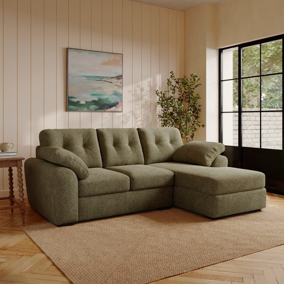 Milton Soft Chenille Corner Chaise Sofa - image 1