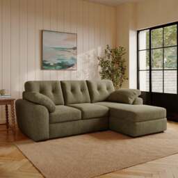 Milton Soft Chenille Corner Chaise Sofa - thumbnail 1