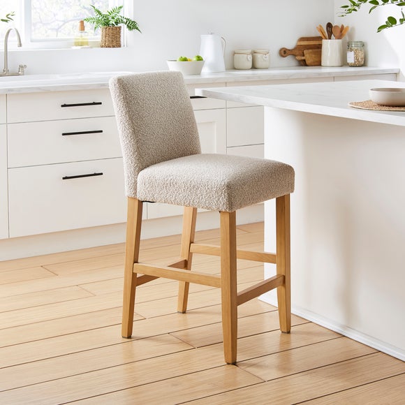 Oakley Counter Height Bar Stool, Natural Boucle - image 1