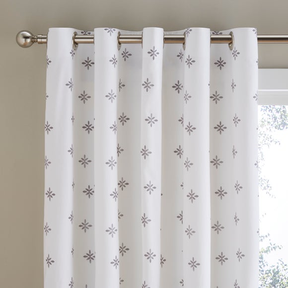 Zarah Motif 100% Cotton Eyelet Blackout Curtains - image 1