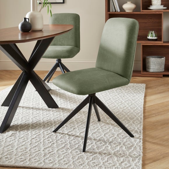 Loki Set of 2 Dining Chairs, Faux Leather - image 1