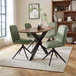 Loki Set of 2 Dining Chairs, Faux Leather - thumbnail 2