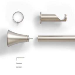 Flush Trumpet Fixed Metal Curtain Pole - thumbnail 2