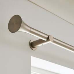 Flush Trumpet Fixed Metal Curtain Pole - thumbnail 1