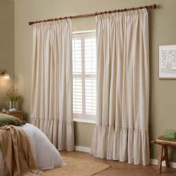 Furn. Birdie Stripe Pencil Pleat Curtains - thumbnail 1