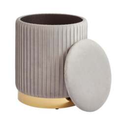 Esme Pleated Velvet Storage Footstool - thumbnail 5
