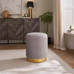 Esme Pleated Velvet Storage Footstool