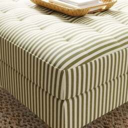 Zoe Pinstripe Fabric Square Storage Footstool - thumbnail 4