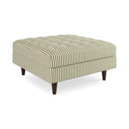 Zoe Pinstripe Fabric Square Storage Footstool - thumbnail 6