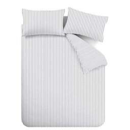Catherine Lansfield Stripe 100% Brushed Cotton Reversible Duvet Cover & Pillowcase Set - thumbnail 5