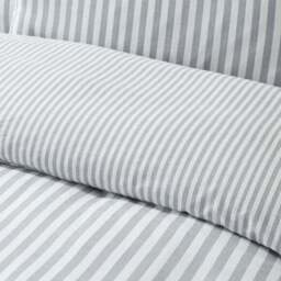 Catherine Lansfield Stripe 100% Brushed Cotton Reversible Duvet Cover & Pillowcase Set - thumbnail 4