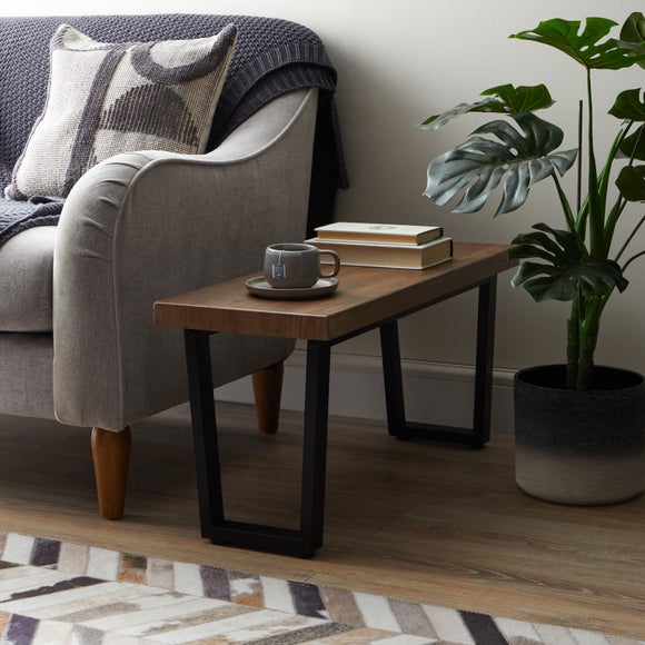 Freddie Long Side Table, Rustic Wood Effect