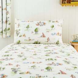 Disney Winnie the Pooh Watercolour Cotton Duvet Cover and Pillowcase Set - thumbnail 3