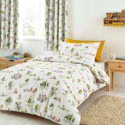Disney Winnie the Pooh Watercolour Cotton Duvet Cover and Pillowcase Set - thumbnail 2