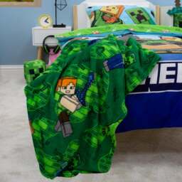 Minecraft Levels Fleece Blanket 100cm x 150cm - thumbnail 1