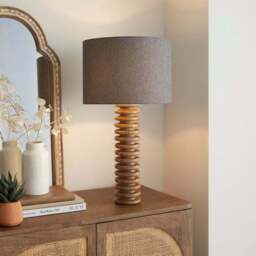 Maple Ribbed Wooden Table Lamp Base - thumbnail 3