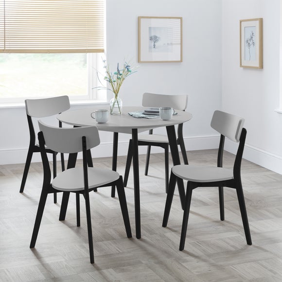 Casa 4 Seater Round Dining Table, Grey and Black - image 1