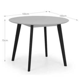 Casa 4 Seater Round Dining Table, Grey and Black - thumbnail 5