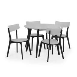 Casa 4 Seater Round Dining Table, Grey and Black - thumbnail 4