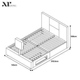 XR Living Ava TV Bed with LED Lights and TV Mount - thumbnail 6