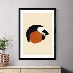 East End Prints Sleeping Cat Print by Sifa Mustafa - thumbnail 1