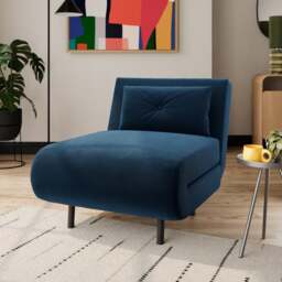 Phoebe Velvet Single Chair Bed - thumbnail 1