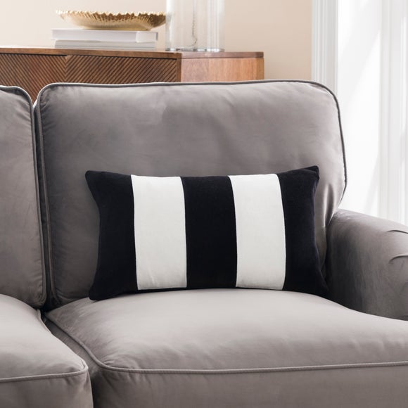 Clara Stripe Cotton Rectangle Cushion by Dunelm
