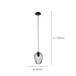 EGLO Newtown Vintage Caged Hanging Pendant Light - thumbnail 2