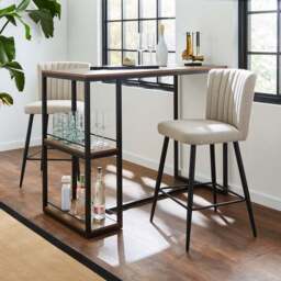 Taylor Counter Height Bar Stool, Natural Fabric - thumbnail 2
