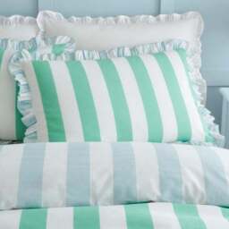 Emmy Frilled Stripe 100% Cotton Duvet Cover and Pillowcase Set - thumbnail 2