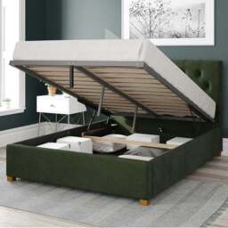 Olivier Plush Velvet Ottoman Bed Frame - thumbnail 2