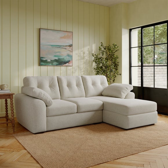 Milton Textured Chenille Corner Chaise Sofa - image 1