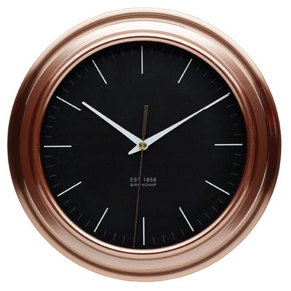 Copper-Effect Modern Analogue Wall Clock - image 1