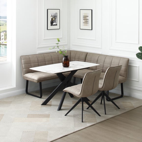 Indus Valley Aura Corner Dining Table and Bench Set with 2 Chairs - image 1