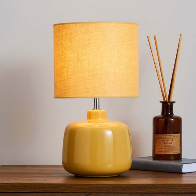 Oslo Ochre Ceramic Table Lamp Yellow
